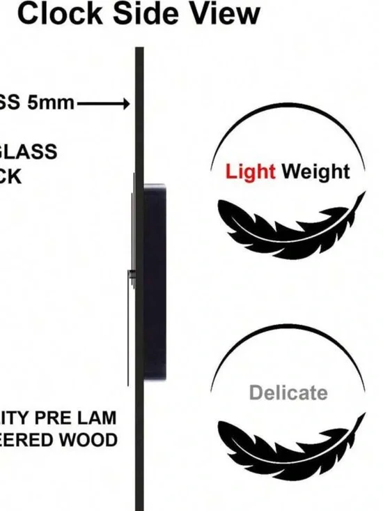 Veloura Modern Moon Wall Clock - Taupe and White Aesthetic Home Decor - Picture 8 of 9